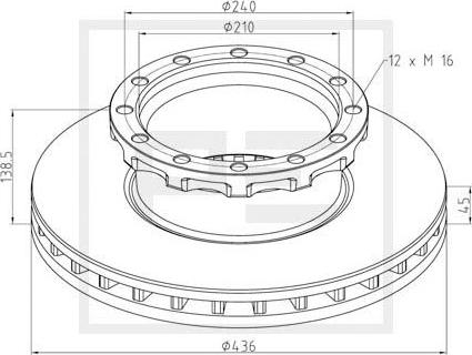 PE Automotive 026.666-10A - Тормозной диск autospares.lv