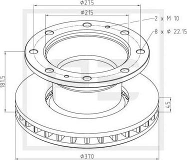 PE Automotive 026.660-10A - Тормозной диск autospares.lv