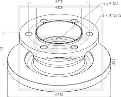 PE Automotive 026.661-10A - Тормозной диск autospares.lv