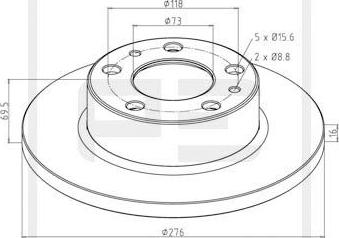 PE Automotive 026.668-10A - Тормозной диск autospares.lv