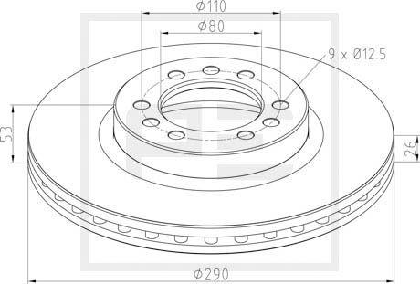 PE Automotive 026.672-10A - Тормозной диск autospares.lv