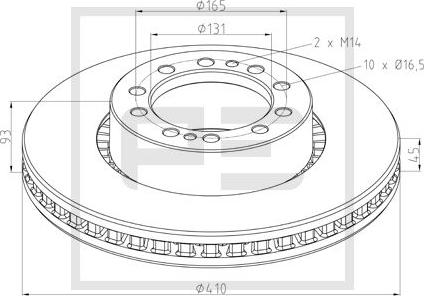 PE Automotive 146.212-00A - Тормозной диск autospares.lv