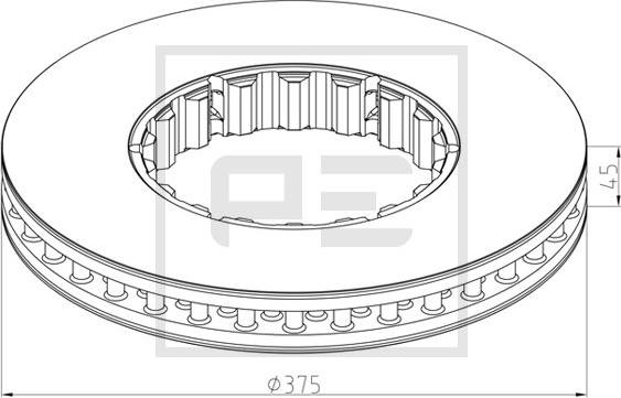 PE Automotive 146.224-10A - Тормозной диск autospares.lv