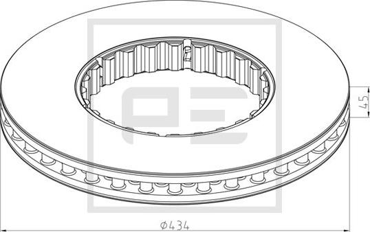 PE Automotive 146.222-10A - Тормозной диск autospares.lv