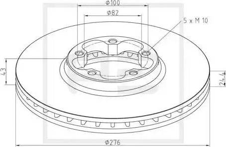 PE Automotive 116.008-00A - Тормозной диск autospares.lv