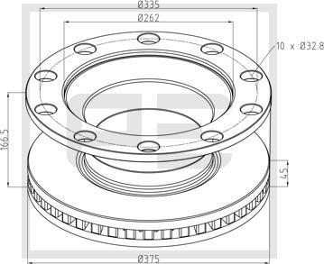 PE Automotive 256.055-00A - Тормозной диск autospares.lv