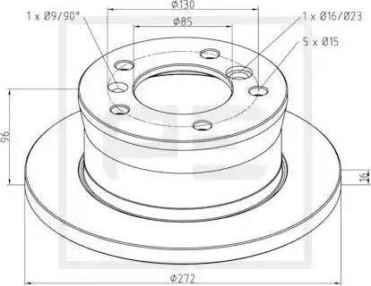 PE Automotive 766.001-00A - Тормозной диск autospares.lv