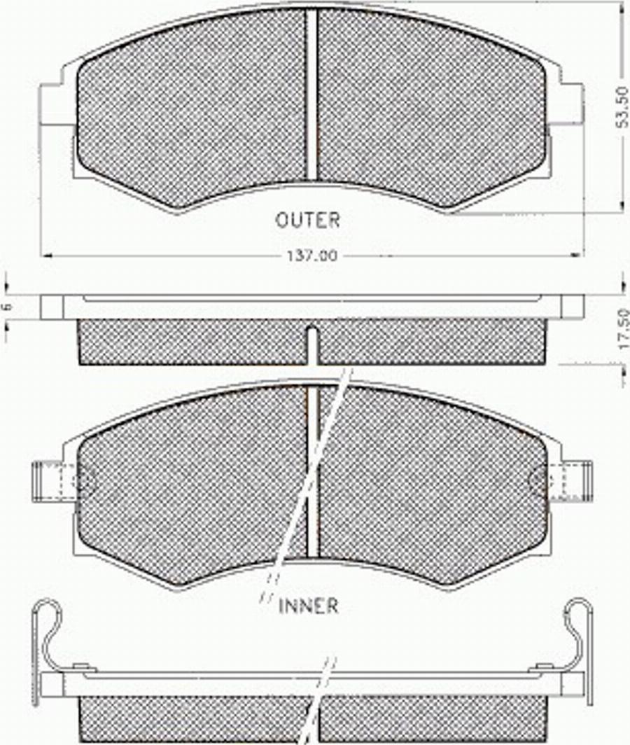 Pex 7496 - Тормозные колодки, дисковые, комплект autospares.lv