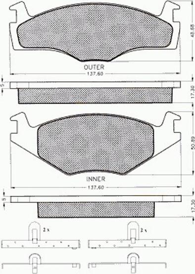 Pex 7.401 - Тормозные колодки, дисковые, комплект autospares.lv