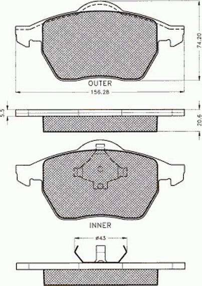 Pex 7.439 - Тормозные колодки, дисковые, комплект autospares.lv