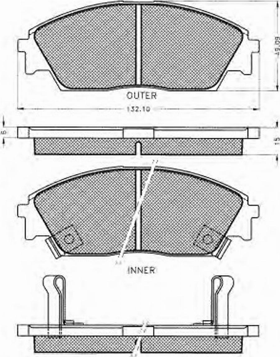 Pex 7096 - Тормозные колодки, дисковые, комплект autospares.lv