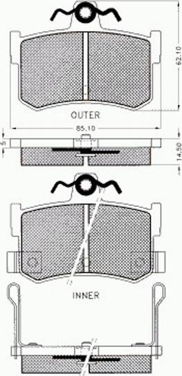 Pex 7249 - Тормозные колодки, дисковые, комплект autospares.lv