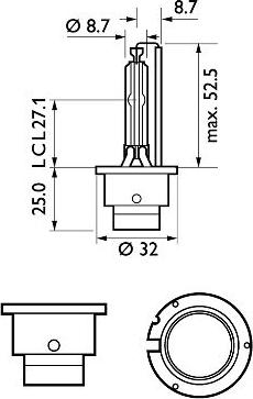PHILIPS 85122XV2C1 - Лампа накаливания, основная фара autospares.lv