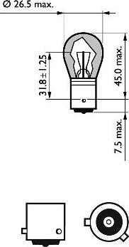 PHILIPS 12496LLECOCP - Лампа накаливания, фонарь указателя поворота autospares.lv