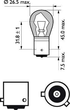 PHILIPS 12496NAB2 - Лампа накаливания, фонарь указателя поворота autospares.lv