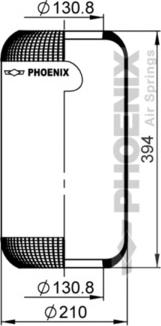 Phoenix 1 E 21 - Кожух пневматической рессоры autospares.lv