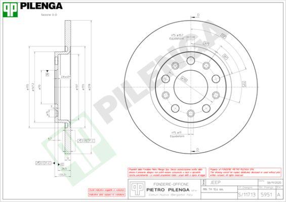 Pilenga 5951 - Тормозной диск autospares.lv