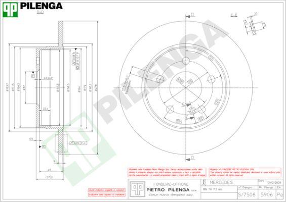 Pilenga 5906 - Тормозной диск autospares.lv