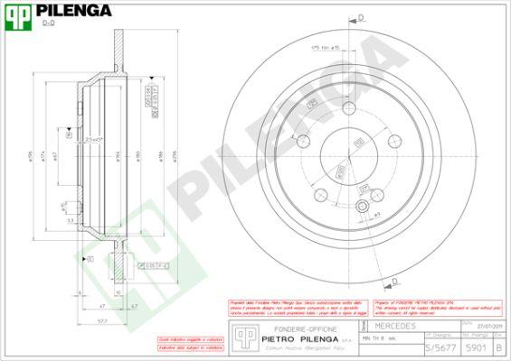 Pilenga 5901 - Тормозной диск autospares.lv