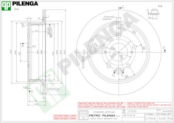 Pilenga 5490 - Тормозной диск autospares.lv