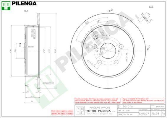 Pilenga 5498 - Тормозной диск autospares.lv