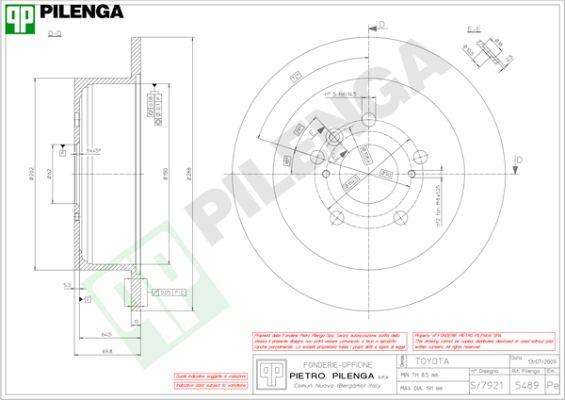 Pilenga 5489 - Тормозной диск autospares.lv