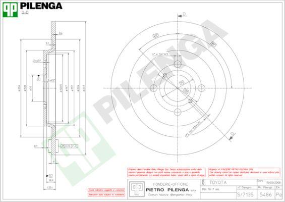 Pilenga 5486 - Тормозной диск autospares.lv