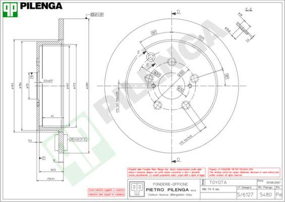 Pilenga 5480 - Тормозной диск autospares.lv