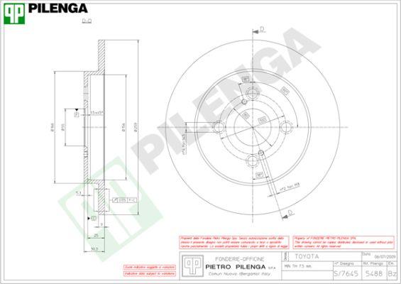 Pilenga 5488 - Тормозной диск autospares.lv