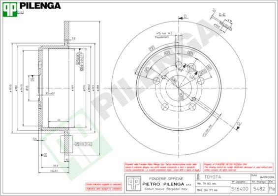 Pilenga 5482 - Тормозной диск autospares.lv