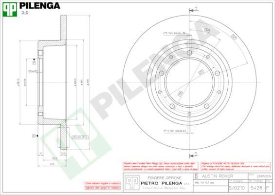 Pilenga 5428 - Тормозной диск autospares.lv