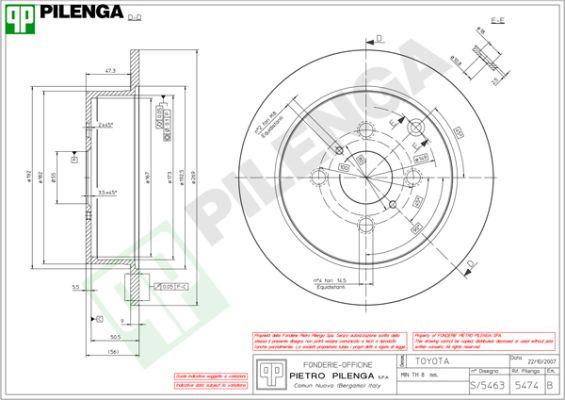 Pilenga 5474 - Тормозной диск autospares.lv