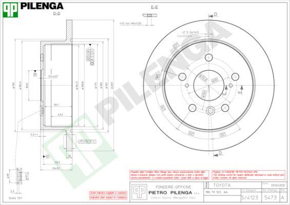 Pilenga 5473 - Тормозной диск autospares.lv