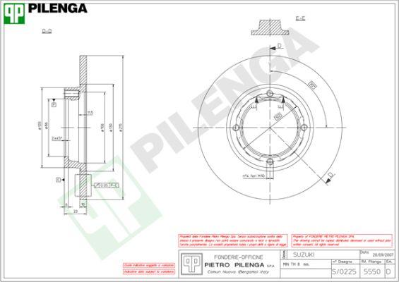 Pilenga 5550 - Тормозной диск autospares.lv