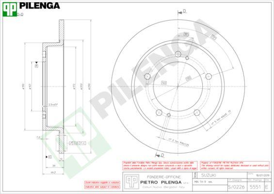 Pilenga 5551 - Тормозной диск autospares.lv