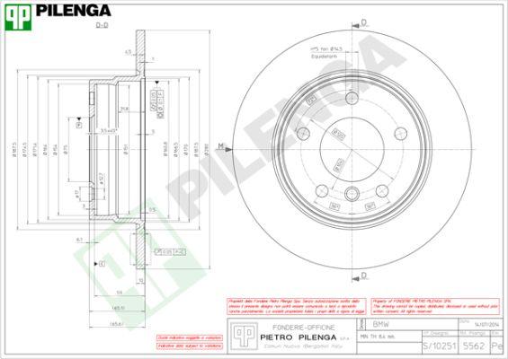Pilenga 5562 - Тормозной диск autospares.lv