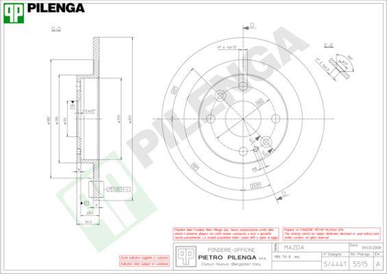 Pilenga 5515 - Тормозной диск autospares.lv