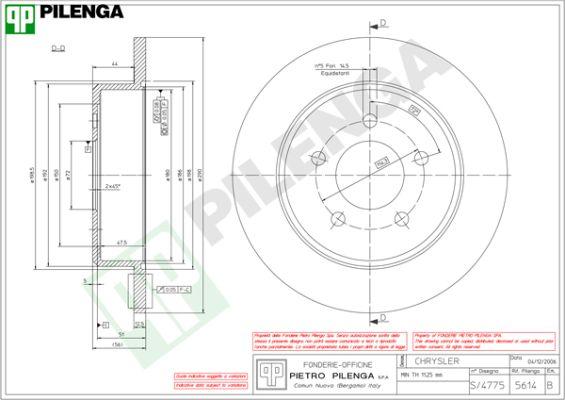 Pilenga 5614 - Тормозной диск autospares.lv