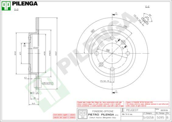 Pilenga 5095 - Тормозной диск autospares.lv