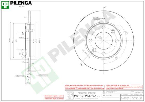 Pilenga 5096 - Тормозной диск autospares.lv