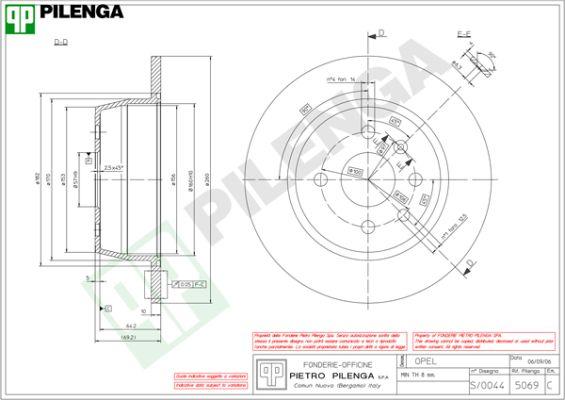 Pilenga 5069 - Тормозной диск autospares.lv