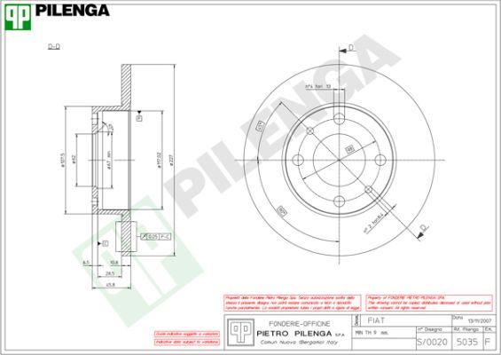 Pilenga 5035 - Тормозной диск autospares.lv