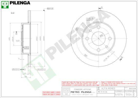 Pilenga 5024 - Тормозной диск autospares.lv
