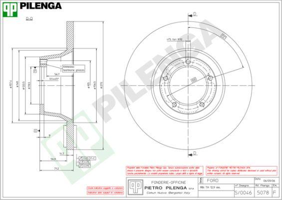Pilenga 5078 - Тормозной диск autospares.lv