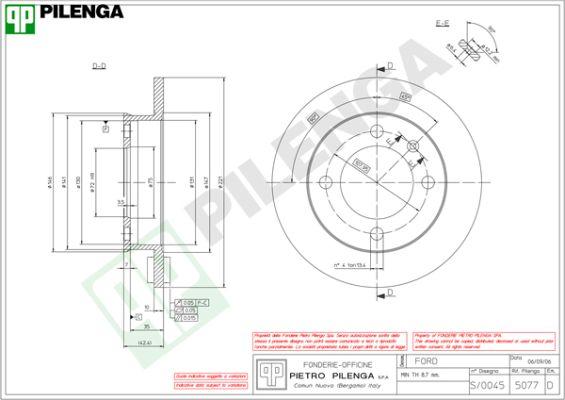 Pilenga 5077 - Тормозной диск autospares.lv