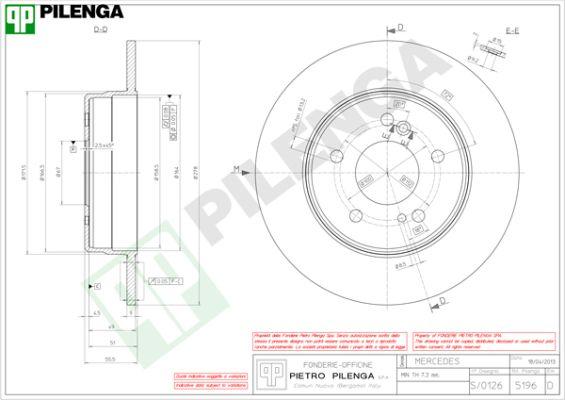 Pilenga 5196 - Тормозной диск autospares.lv