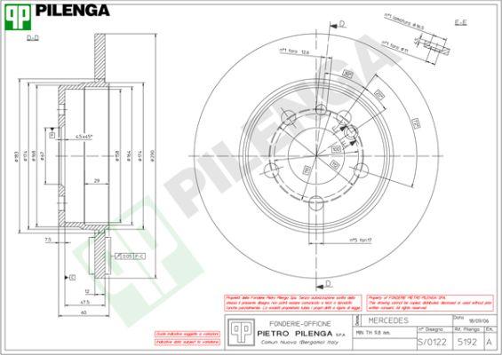 Pilenga 5192 - Тормозной диск autospares.lv