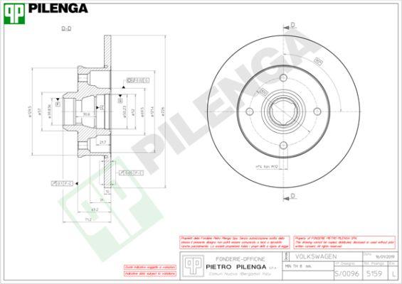 Pilenga 5159 - Тормозной диск autospares.lv