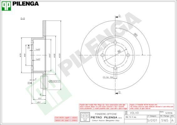 Pilenga 5165 - Тормозной диск autospares.lv