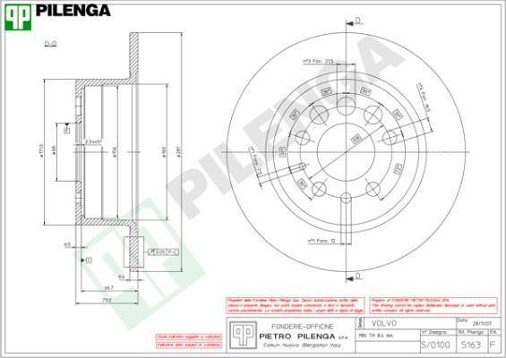 Pilenga 5163 - Тормозной диск autospares.lv
